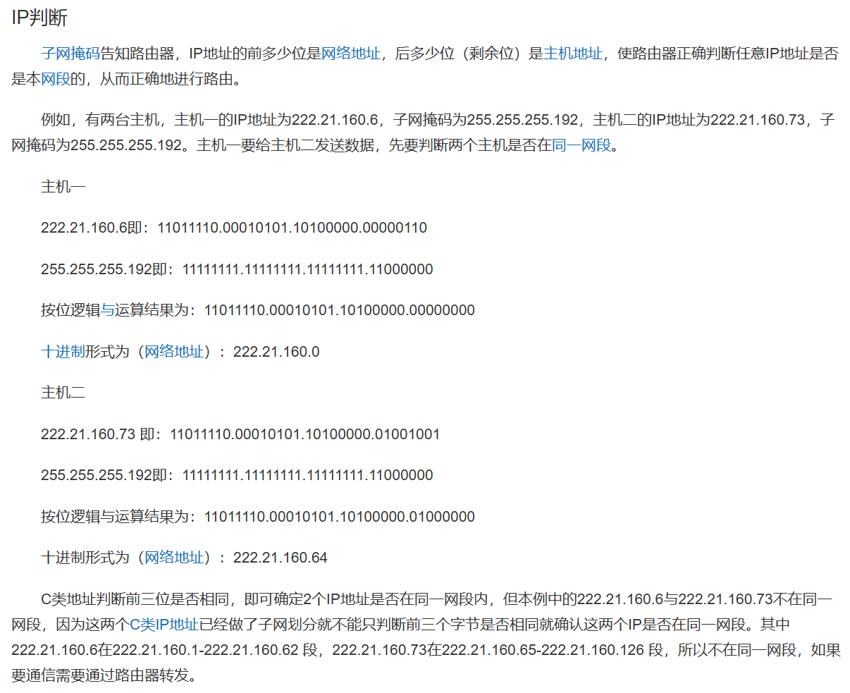 子网划分判断
